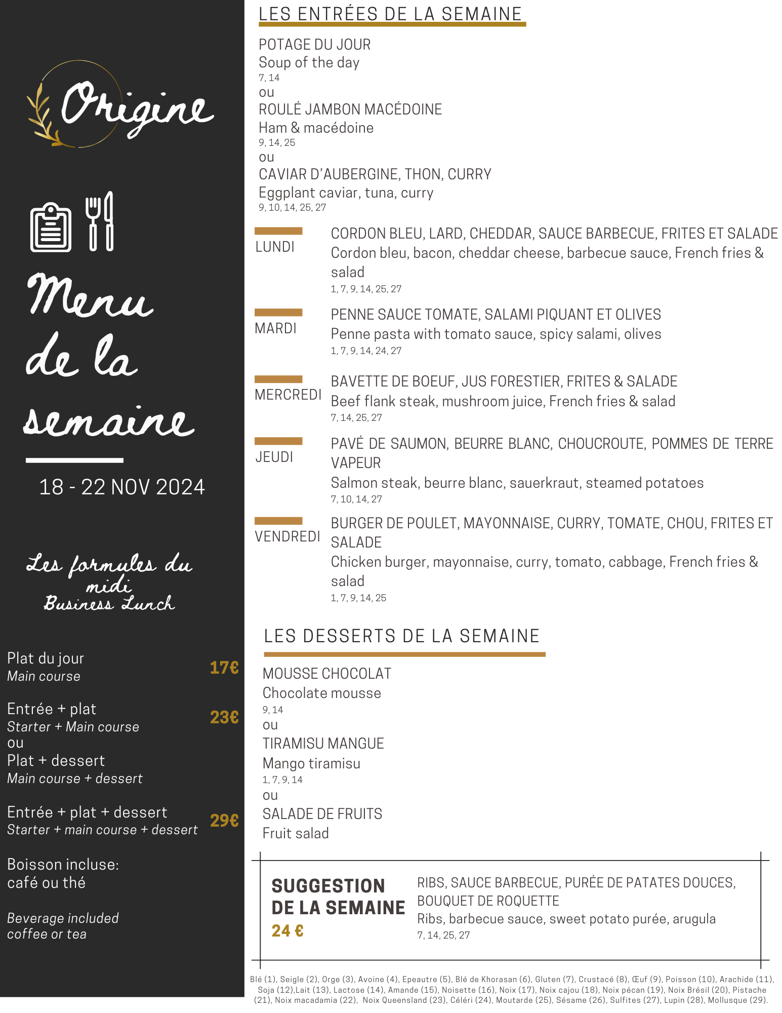 Menu de la semaine (26)